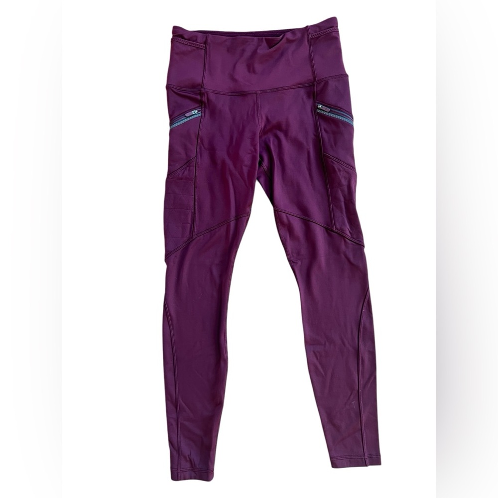 Lululemon Legging Toasty Tech Tight II Women Size 8 Garnet High Waist W5BRDS - Picture 3 of 11